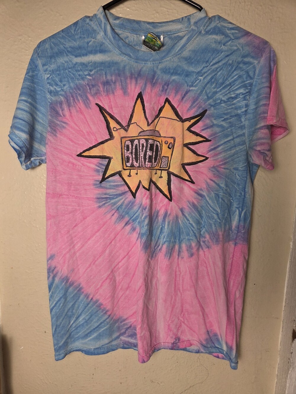 Travis Scott x Tie Dye BORED Tshirt Pink TV Vintage Retro Style Small